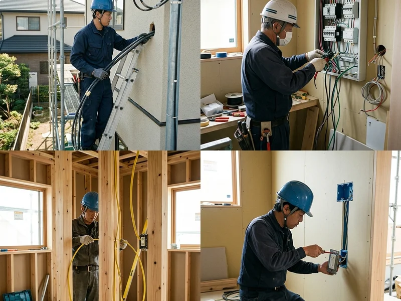 札幌近郊の住宅の屋内・屋外電気工事の施工事例