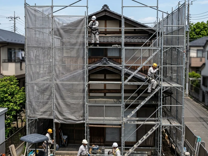 札幌近郊のくさび式足場・単管足場の架設事例